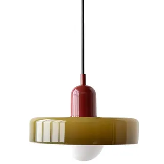 GUANSHAN Retro-Deckenlampe aus Glas Mit Kontrastfarbe - Vintage in Grün Mit Farbverlauf - Dekorativer Kronleuchter für Schlafzimmer, Wohnzimmer, Eingang
