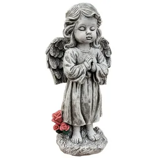 Stone and Style Engelfigur Frostfeste Steinfigur Engel stehend groß grau