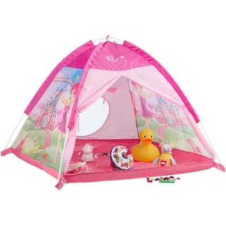 Relaxdays Spielzelt Pink mit Fee Weiß,Pink