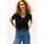 T-Shirt mit V-Ausschnitt Blau XS