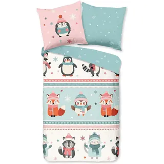 Traumschlaf Flanell Tiere 155 x 220 cm + 80 x 80 cm