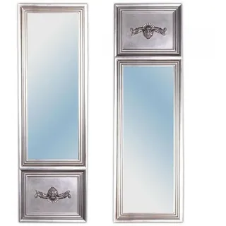 Wandspiegel Landhaus Holz Spiegel barock silber IMPRESS 160x50cm