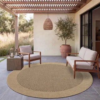 Paco Home Outdoor Teppich 120 x 120 cm Beige