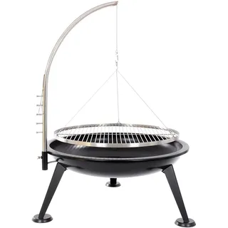 BBQ 80 cm Schwenkgrill Grill Edelstahl Feuerschale Smoker Dreibein Designgrill inklusive Grillrost