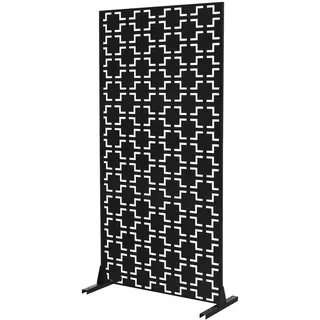 ML-Design Metall Sichtschutz 90 x 180 cm Schwarz 3 St.