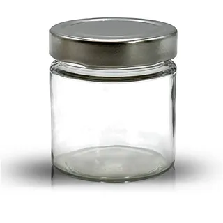 Apoidea – Honiggläser 250g mit DEEP Twistoff Deckel in Silber 48 Stück/Honiggläser 250g mit Deckel/Honigglas und Einweckglas Deepglas/Hochwertige Honig Gläser für Ihren eigenen Honig