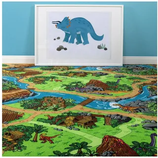 Steffensmeier Teppichboden Buddy, Rechteckig, Dino, Kinderzimmer bunt 300 cm x 400 cm