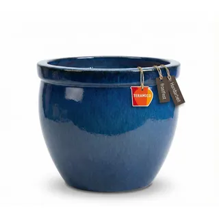 Teramico Pflanzgefäß Keramik Bavaria Tall Royal Blau 37cm – Glänzend & Frostfest