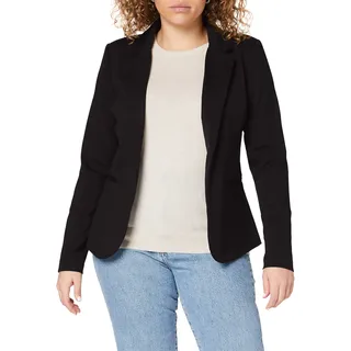 ICHI IHKATE BL Damen Blazer Kurzblazer Jacke Ein-Knopf-Blazer mit Stretch und Reverskragen, Größe:L, Farbe:Black (10001)