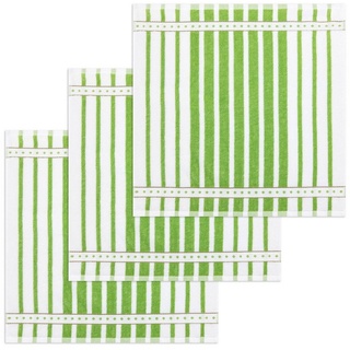 Kracht Geschirrtuch Blockstreifen, (Set, 3-tlg., Set), 3er Pack Frottee Küchenhandtücher (3 Stück) ca.50x50cm Baumwolle grün