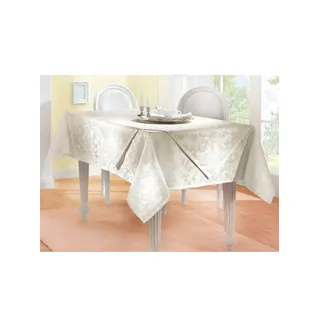 Tischdecke Tischdecken Gr. B/L: 130 cm x 220 cm, eckig, beige (champagner) Tischdecken