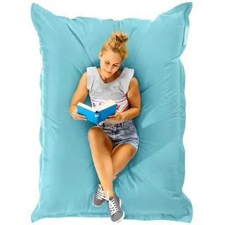 Green Bean Sitzsack XXL 140x180 cm Indoor & Outdoor - Riesensitzsack wetterfest für Erwachsene & Kinder, 380 L EPS-Perlen Füllung, waschbarer Bezug, Bean Bag Sitzkissen für den Garten, Aquamarin