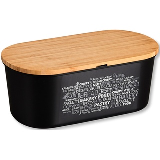 Brotkasten KESPER FOR KITCHEN & HOME Lebensmittelaufbewahrungsbehälter Gr. B/H/L: 34 cm x 14,5 cm x 20 cm, schwarz Brotkästen mit Schneidebrett