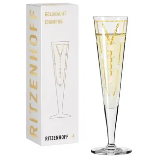 Ritzenhoff Sektglas Goldnacht, Glas, Transparent H:24cm D:7cm Glas weiß
