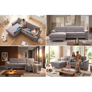 sit&more Eckcouch Kunstleder 3-Sitzer Grau
