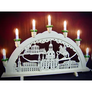 Lichterbogen Schwibbogen 7 Kerzen Frauenkirche Dresden 58 x 38 cm 10331