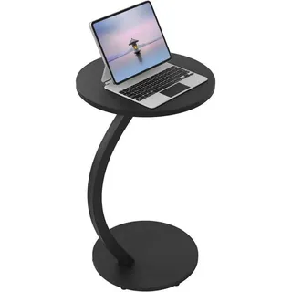 Woltu Beistelltisch, Schwarz, Metall, C-Form, 40x65x40 cm, Wohnzimmer, Wohnzimmertische, Beistelltische
