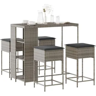 vidaXL Gartenbar-Set 5-tlg. Grau
