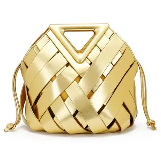 Vegane Leder-Clutch-Taschen für Damen, gewebte kleine Umhängetasche, süße Handtasche mit Tragegriff, Henkeltasche - Einheitsgröße