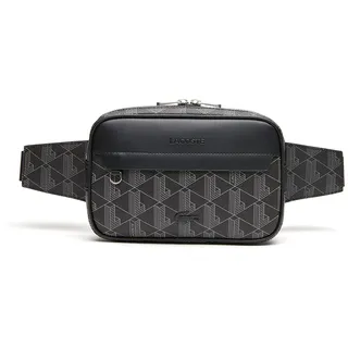 Lacoste Herren Umhängetasche Body Bag,Lederimitat (100% PVC),23x15.5x5cm, Handtasche Schultertasche,SCHWARZ/GRAU (H45),Einheitsgröße (One Size) - Einheitsgröße