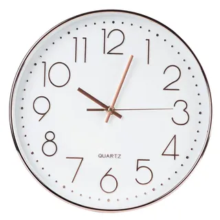 Große, Geräuschlose Quarz-wanduhr, Dekoration Für Wohnzimmer, Büro, Schlafzimmer (roségold)