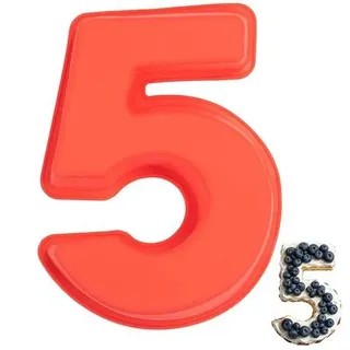 Silikon Backform Zahl 5 Groß,backform zahlen,zahlen backform | kuchenform silikon,Antihaftend, 3D Number Cake, DIY Kuchenform, Für Kindergeburtsta