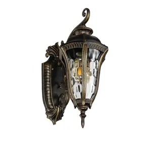Licht-Erlebnisse Außenleuchte Glas 45,5 cm IP44 1er Set schwarz gold antik
