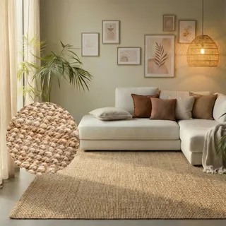 HANSE HOME Jaipur Juteteppich 120 x 170 cm Beige/Gold