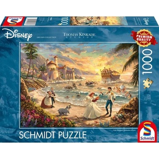Schmidt 58036 - Thomas Kinkade, Disney Dreams Collection - The Little Mermaid Celebration of Love (Arielle, die Meerjungfrau), Puzzle, 1000 Teile