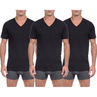 2(X)IST 3 Pack, Herren Essential V-Neck Unterhemden, kurzarm - Schwarz oder Weiß / Farbe: Schwarz  Größe: XL (X-Large)