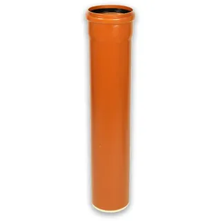 SKLNXAZ KG-Rohr mit Steckmuffe und Gummidichtring PVC-U DN 250 Länge 1000 mm Orange 10 mm Wandstärke 4 bar Druckfestigkeit 224010