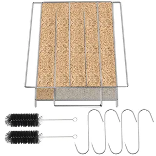 TANiCE Kaltrauchgenerator Edelstahl mit Griffen für Kalträuchern Räucherofen Kugelgrill Smoker Food Smoker BBQ Grills Räuchern von Fleisch Fisch mit Reinigungsbürste + Räucherhaken