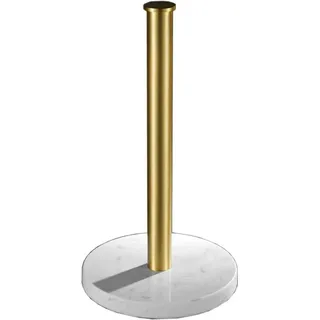 Famanu Küchenrollenhalter aus schwarzem Marmor mit goldenem Edelstahlstab - stabil und elegant