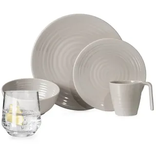 Moritz Geschirr-Set Melamin Camping Geschirr Coffee + Milano Wasser Gläser