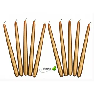 Partydeco Partydeco, Spitzkerze 24 cm 10Stk. | Gold Metallic