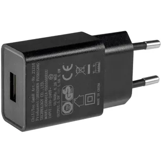 ChiliTec Stecker-Netzteil mit USB "CTN-0510" Ein 110-240V Out 5V=, 1A, 5W schwarz
