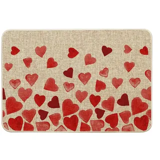 Artoid Mode Liebe Herz Valentinstag Fußmatte, Saisonale Dekoration Küche Teppich Bodenmatte für Innen Außen Dekor 40x60 cm