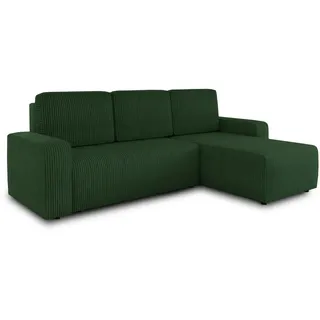 Sofnet Eckcouch Cord 5-Sitzer Grün
