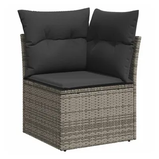 vidaXL Garten-Ecksofa Loungesofa grau