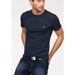 Lacoste T-Shirt (1-tlg) mit Rundhalsausschnitt blau hüftlang - 3 (S)