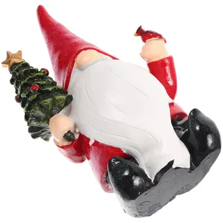 CORHAD Weihnachts Gartenzwerg Aus Harz Kompakte Zwergenfigur Mit Lustiger Geste Winterfeste Deko Für Garten Fenster Und Terrasse