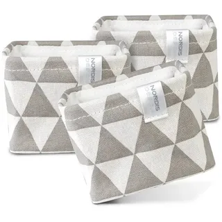 NORDIS DESIGN Aufbewahrungsbox "Nordea" - Mini-Aufbewahrungskörbchen aus Stoff, (3er-Set), faltbar grau|weiß