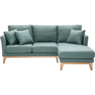 miliboo Eckcouch Polyester 4-Sitzer Graugrün