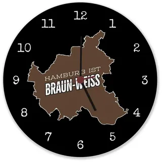 speecheese St. Pauli Wanduhr 28,0 cm 28 braun/weiß