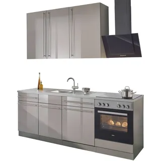 WIHO KÜCHEN Küchenzeile Chicago 220 cm braun