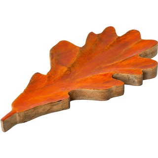 Dekoteller CREATIV DECO "Weihnachtsdeko" Dekoschalen Gr. B/H/T: 35,00 cm x 2,50 cm x 18,00 cm, braun Dekoschalen Dekotabletts im Buchen-Blatt-Design