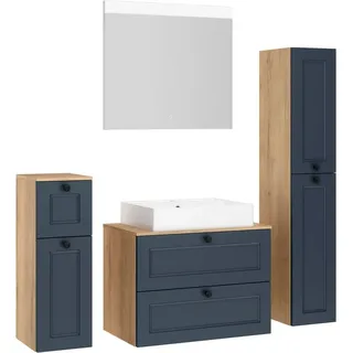 nobilia® Badmöbel-Set Cascada, vormontiert, mit Soft-Close blau 160 cm x 181 cm x 49 cm