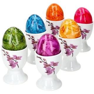 van Well Eierbecher 6x Kyoto Eierbecher Orchidee Eierhalter Eierständer Porzellan Easter Egg Ostern