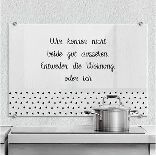 K&L Wall Art Spritzschutz Wandschutz Glas Spritzschutz Küche Schriftzug Shabby Chic Spruch schwarz