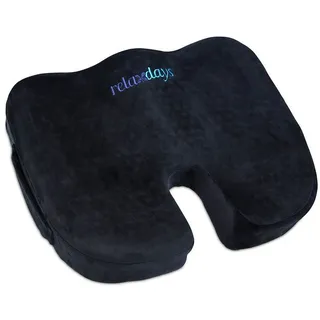 Relaxdays Sitzkissen Orthopädisch 40 x 40 cm Schwarz